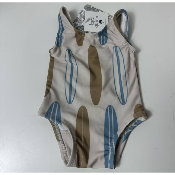 NWT Kate Quinn Infant Baby Longboard Print Tank One-Piece Swim Suit Size 0-3 Mos - Picture 3 of 5